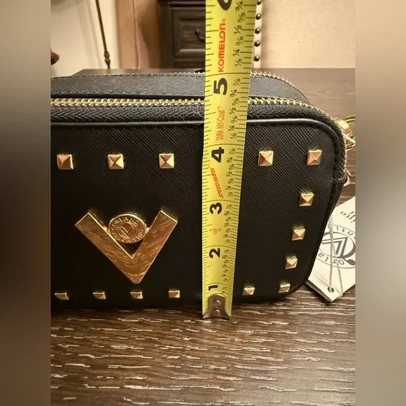 Valentino Orlandi Black and Gold Studded Crossbody Bag - Picture 4 of 13